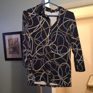 Dark blue patterned blouse